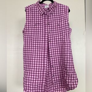 Nina Capri Plaid Sleeveless Long Shirt or Dress with Pockets